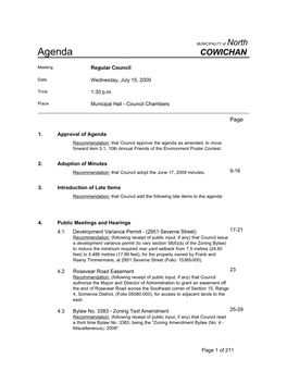 Agenda COWICHAN