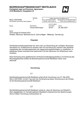 MIL2-J-0810/029, Kundmachung Grünvorlage Für