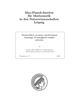 Forman-Ricci Curvature and Persistent Homology of Unweighted Complex Networks