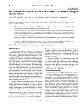 The Application of Bolton's Ratios in Orthodontic Treatment Planning For