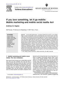 Mobile Marketing and Mobile Social Media 4X4