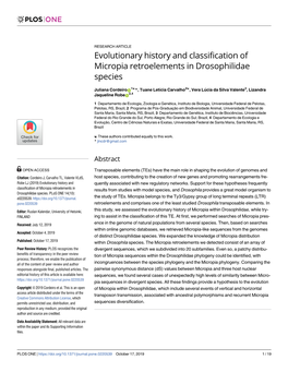 Evolutionary History and Classification of Micropia Retroelements in Drosophilidae Species