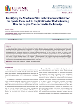 Identifying the Newfound Sites in the Southern District of the Qazvin Plain, and Its Implications for Understanding How the Region Transformed in the Iron Age