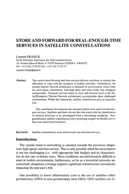 Store and Forward for Real-Enough-Time Services in Satellite Constellations