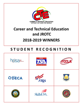 Career and Technical Education and JROTC 2018-2019 WINNERS