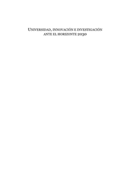 Universidad, Innovación E Investigación Ante El Horizonte 2030