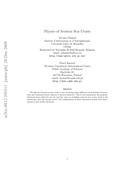 Physics of Neutron Star Crusts