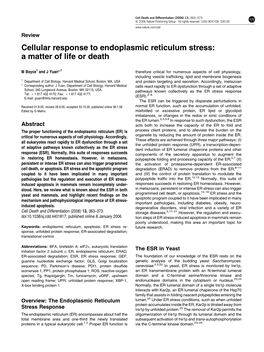 Cellular Response to Endoplasmic Reticulum Stress: a Matter of Life Or Death