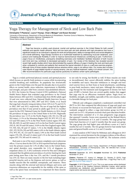 Yoga Therapy for Management of Neck and Low Back Pain