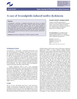 A Case of Levosulpiride-Induced Tardive Dyskinesia