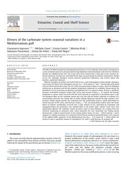 Drivers of the Carbonate System Seasonal Variations in a Mediterranean Gulf