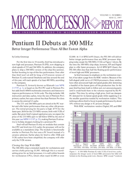 Pentium II Debuts at 300 Mhz: 5/12/97