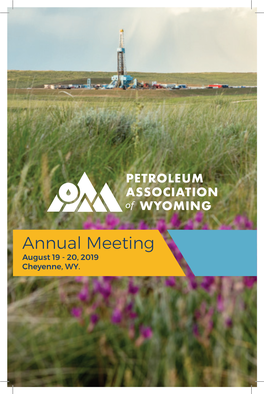 Annual Meeting August 19 - 20, 2019 Cheyenne, WY