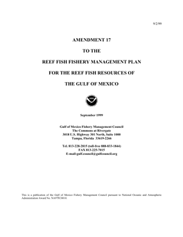 Reef Fish Amendment 17