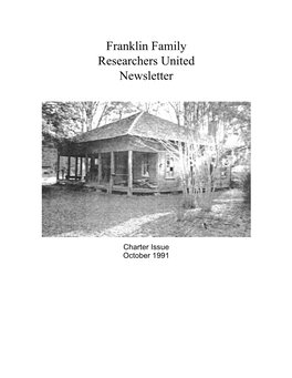Franklin Family Researchers United Newsletter