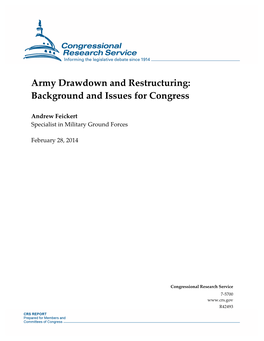 Army Drawdown and Restructuring: Background and Issues for Congress