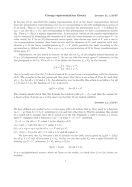 Group Representation Theory Lecture 11, 1/9/97