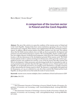 A Comparison of the Tourism Sector in Poland and the Czech Republic