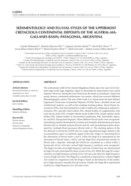 Sedimentology and Fluvial Styles of the Uppermost Cretaceous Continental Deposits of the Austral-Ma- Gallanes Basin, Patagonia, Argentina