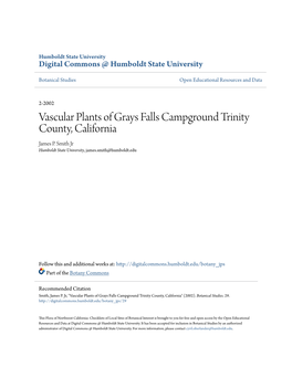 Vascular Plants of Grays Falls Campground Trinity County, California James P