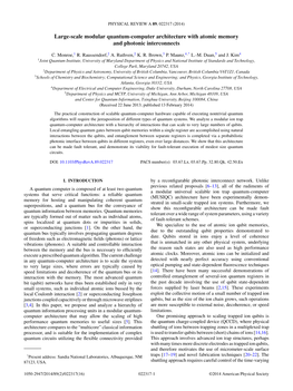 Large-Scale Modular Quantum-Computer Architecture with Atomic Memory and Photonic Interconnects