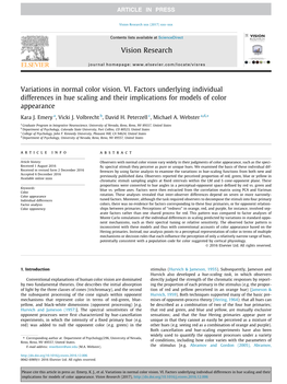 Emery 2017 Variations in Normal Color Vision.Pdf