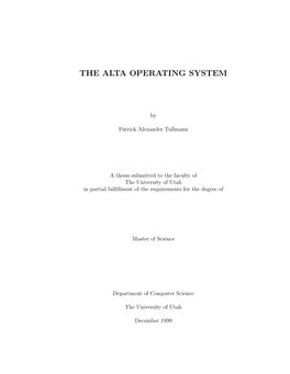 The Alta Operating System