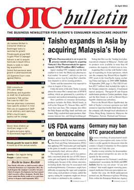 Taisho Expands in Asia by Acquiring Malaysia's