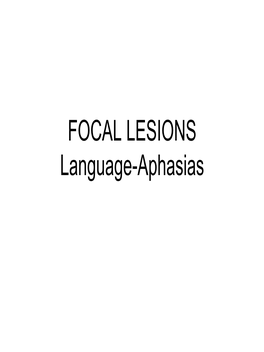 LANGUAGE and APHASIAS