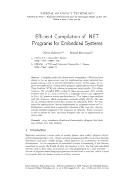 Efficient Compilation of .NET Programs for Embedded Systems