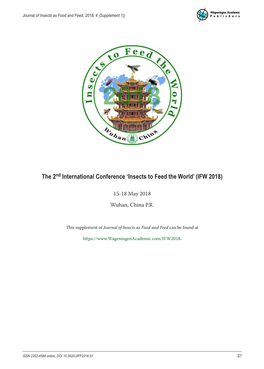 Journal of Insects As Food and Feed, 2018; 4 (Supplement 1)) Publishers