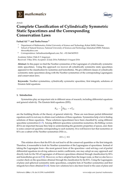 Complete Classification of Cylindrically Symmetric Static