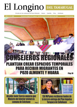 PLANTEAN CREAR ESPACIOS TEMPORALES PARA RECIBIR MIGRANTES EN POZO ALMONTE Y HUARA Pág.10