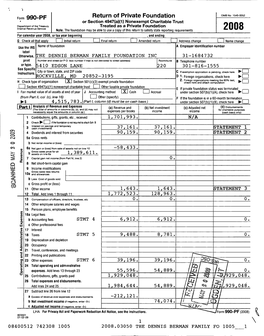 Return of Private Foundation Form 990-PF I