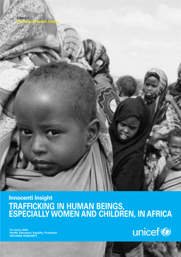 TRAFFICKING in HUMAN BEINGS, ESPECIALLY WOMEN and CHILDREN, in AFRICA TRAFFICKING-Gb2ed-2005 20-09-2005 15:36 Page I