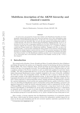 Multiform Description of the AKNS Hierarchy and Classical R-Matrix