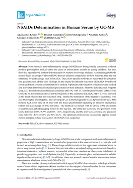 Nsaids Determination in Human Serum by GC-MS