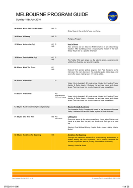 Melbourne Program Guide