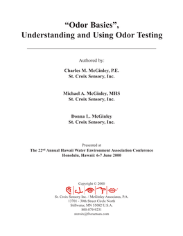 Understanding and Using Odor Testing