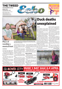 Duck Deaths Unexplained