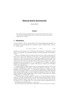 Rational Quartic Symmetroids