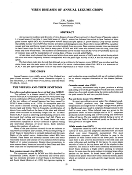 Virus Diseases of Annual Legume Crops