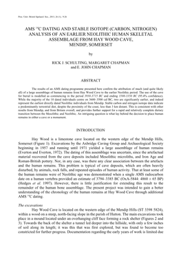 AMS 14C Dating and Stable Isotope Analysis of an Earlier Neolithic