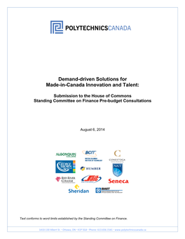 Demand-Driven Solutions for Made-In-Canada Innovation and Talent