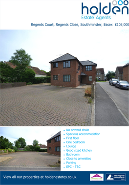 Regents Court, Regents Close, Southminster, Essex Аг105,000