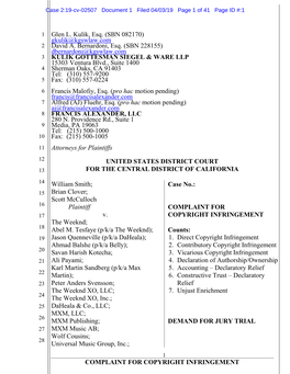 COMPLAINT for 17 V