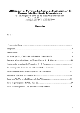 VII Encuentro De Universidades Jesuitas De Centroamérica Y III