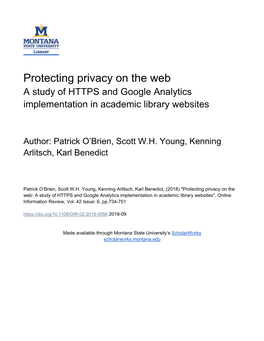 Protecting Privacy on the Web a Study of HTTPS and Google Analytics Implementation in Academic Library Websites