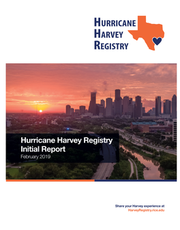 Hurricane Harvey Registry Initial Report February 2019