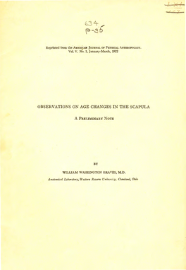 Observations on Age Changes in the Scapula